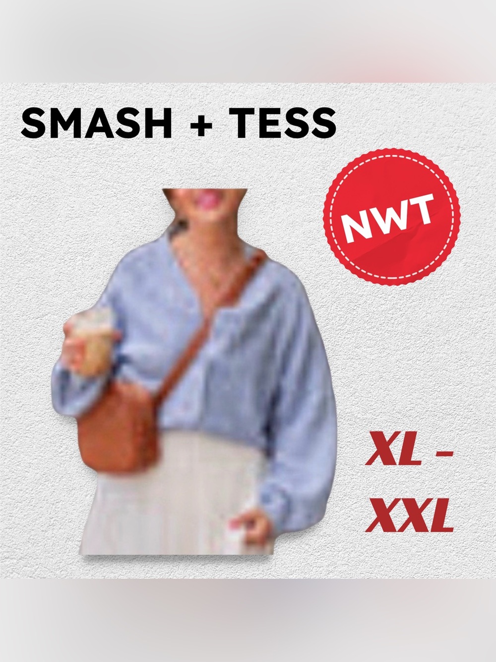 🇨🇦🆕NWT SMASH + TESS | XL/XXL | Blue Cozy Soft knit Weather Short Cardigan
